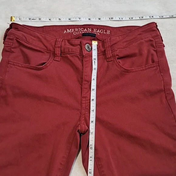 American Eagle Outfitters‎ AEO Sateen Super Stretch Jegging. Red. Size 6. - Picture 2 of 9